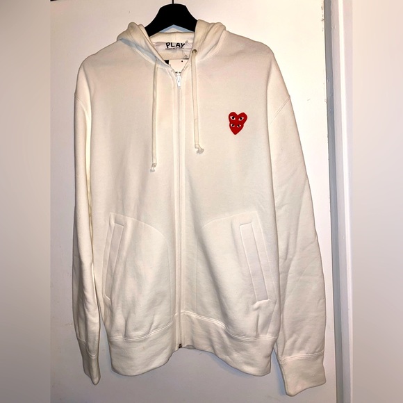 PLAY Comme Des Garçons - Double Heart Zip Up Hoodie - Picture 2 of 5
